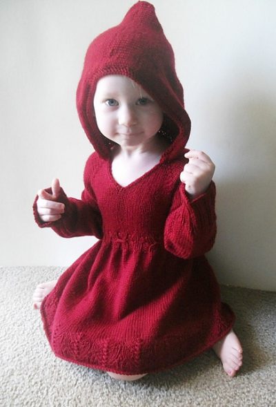 red ridinghood knit sweater