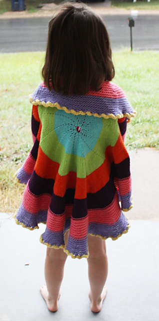 knit rainbow pinwheel sweater